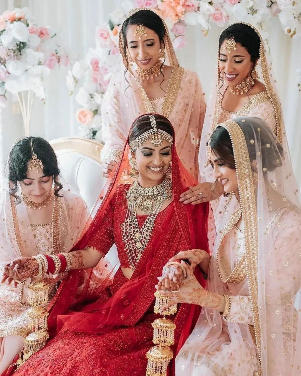 Bride & Bridemaids shoot ideas | Indian wedding poses, Indian wedding  photography, Indian bridesmaid dresses
