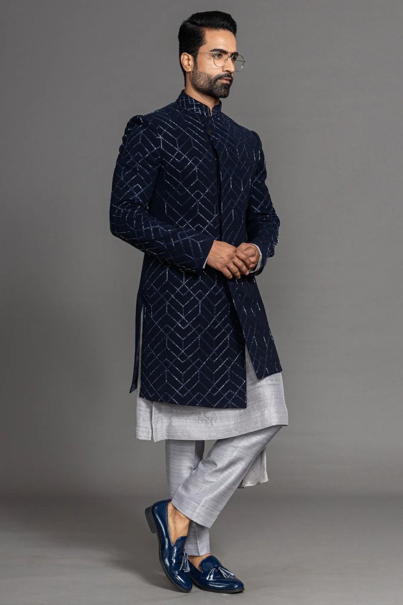 Buy Gorgeous Grey Sherwani Online in India @Manyavar - Sherwani for Men