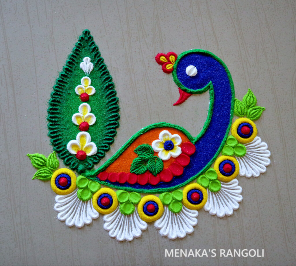 Diwali Rangoli Design Peacock By Poonam Borkar 19