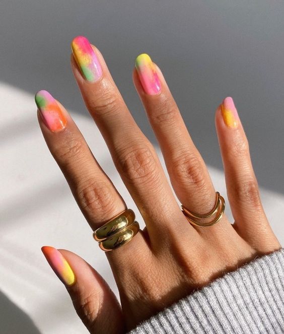 Elevate Your Nail Game with Stunning Acrylic and Gold Flake Nail Art